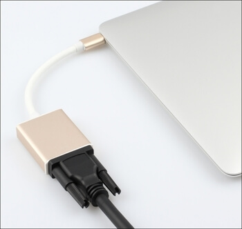 Redukcia adaptér USB-C Type C a VGA strieborná