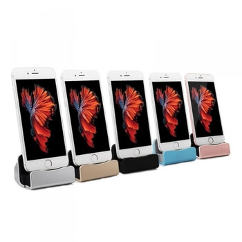 Hliníkový stojan a dokovacia stanica s Lightning konektorom pre Apple iPhone ružový