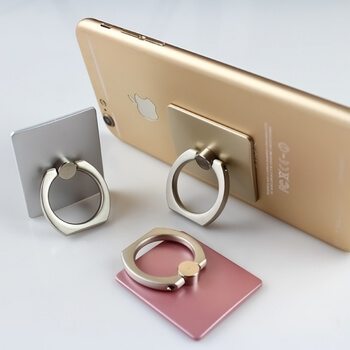Univerzálny hliníkový držiak stojan PRSTEN pre mobilné telefóny zlatý