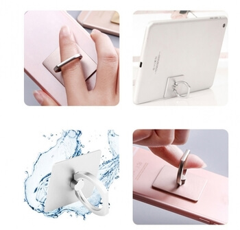 Univerzálny hliníkový držiak stojan PRSTEN pre mobilné telefóny čierny