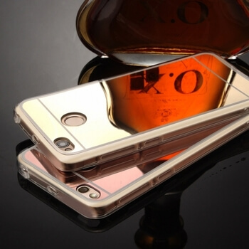 Silikónový zrkadlový ochranný obal pre Xiaomi Redmi 4X Global - ružový