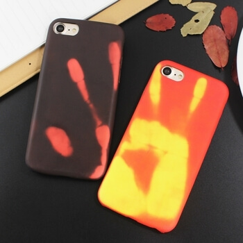 Meniace sa termo ochranný kryt pre Apple iPhone 6/6S - čierno/červený