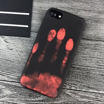 Meniace sa termo ochranný kryt pre Apple iPhone 7 Plus - čierno/červený