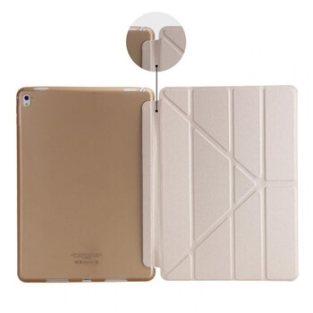 2v1 Smart flip cover + zadný silikónový ochranný obal pre Apple iPad Pro 10.5" (2. generace) - zlatý