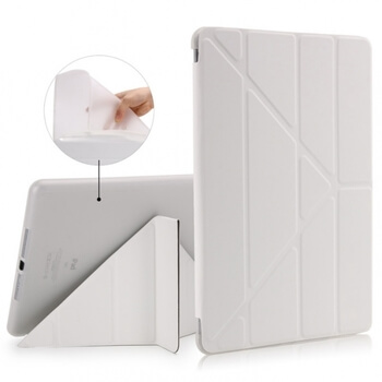 2v1 Smart flip cover + zadný silikónový ochranný obal pre Apple iPad 9.7" 2017 (5. generace) - biely
