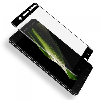 3x 3D tvrdené sklo s rámčekom pre Nokia 6 - čierne - 2+1 zdarma