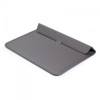 2v1 Puzdro s magnetom a stojanom z ekokože pre Apple Macbook Pro 13" Retina - šedé