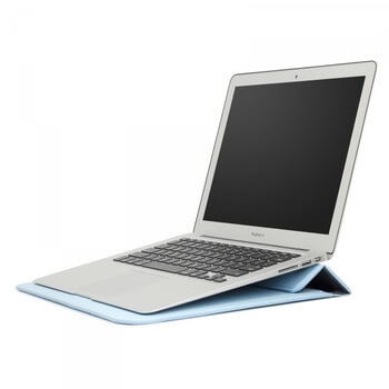 2v1 Puzdro s magnetom a stojanom z ekokože pre Apple MacBook Pro 13" Retina - svetlo modré