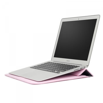 2v1 Puzdro s magnetom a stojanom z ekokože pre Apple MacBook Pro 13" Retina - svetlo ružové