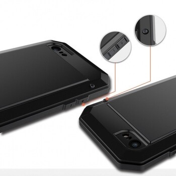 EXTRÉMNE odolný hliníkovo-silikónový obal pre Apple iPhone 8 - čierny