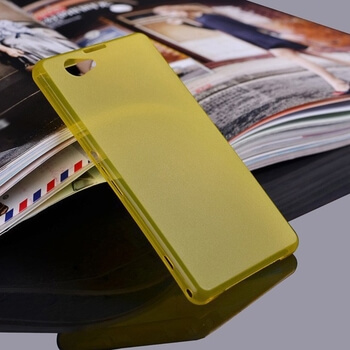 Ultratenký plastový kryt pre Sony Xperia Z1 Compact D5503 - žltý