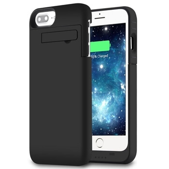 3v1 Plastové puzdro s externou batériou smart battery case power bánk 4000 mAh pre Apple iPhone 8 Plus - čierne