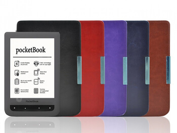 Kožený flipový kryt pre čítačku elektronických kníh 626 Touch Lux 3 SES - červený