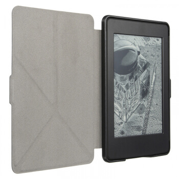 Kožený flipový kryt pre čítačku elektronických kníh so stojanom Paperwhite 3 SES - čierny