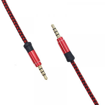 Audio Jack prepojovací nylonový kábel AUX redukcia 1,5 m čierny