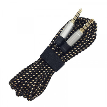 Audio Jack prepojovací nylonový kábel AUX redukcia 1,5 m čierny