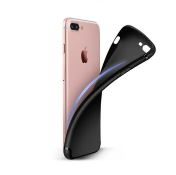 Silikónový matný obal pre Apple iPhone 7 Plus - čierny