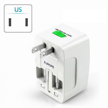 4v1 Univerzálny cestovný adaptér redukcia nabíjačka do zásuviek UK/US/AU/EU - Biely