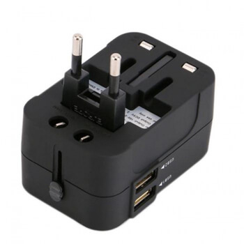 4v1 Univerzálny cestovný adaptér redukcia nabíjačka do zásuviek UK/US/AU/EU - Biely