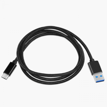 Nylonový USB kábel Type-C - čierny