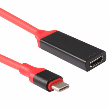 Kábel s redukciou USB-C so vstupom pre HDMI 4K pre Apple MacBook červená