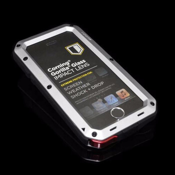 EXTRÉMNE odolný hliníkovo-silikónový obal pre Apple iPhone 6 Plus/6S Plus - strieborný
