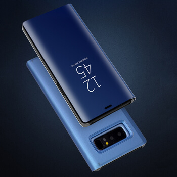 Zrkadlový plastový flip obal pre Samsung Galaxy S9 G960F - šedý