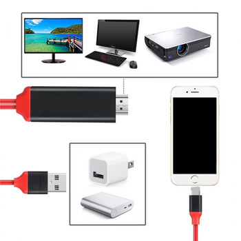 Kábel s redukciou a výstupom pre HDMI a Lightning pre iPhone biely