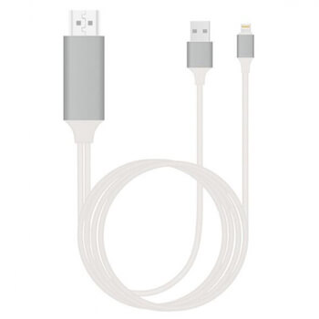 Kábel s redukciou a výstupom pre HDMI a Lightning pre iPhone biely