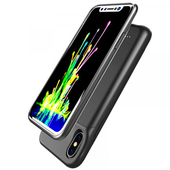 3v1 Silikónové puzdro s externou batériou smart battery case power bánk 3200 mAh pre Apple iPhone X/XS - čierne