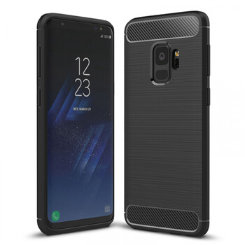 Ochranný silikónový obal karbón pre Samsung Galaxy S9 G960F - čierny