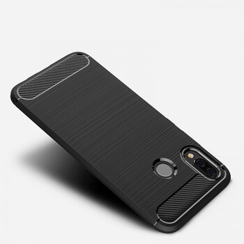 Ochranný silikónový obal karbón pre Huawei P20 Lite - čierny