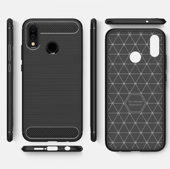 Ochranný silikónový obal karbón pre Huawei P20 Lite - čierny