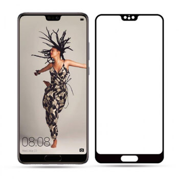 3x 3D ochranné tvrdené sklo s rámčekom pre Huawei P20 - čierne - 2+1 zadarmo