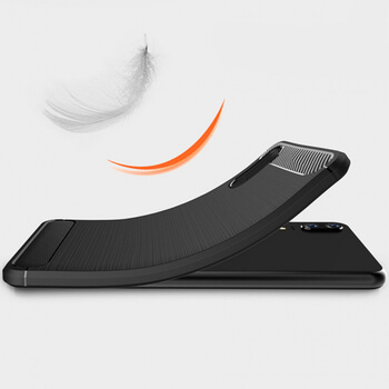 Ochranný silikónový obal karbón pre Huawei P20 - čierny
