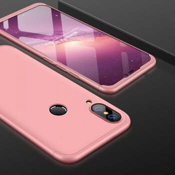 Ochranný 360 ° celotelový plastový kryt pre Huawei P20 Lite - ružový