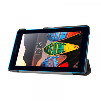 2v1 Smart flip cover + zadný plastový ochranný kryt pre Lenovo Tab3 7 Essential 710 - čierny