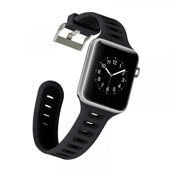 Športové silikónový pásik pre Apple Watch 38 mm (1.série) - čierny