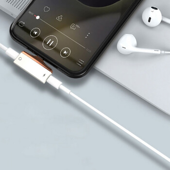 2v1 Double Lightning redukcie a adaptér pre nabíjanie a slúchadlá Apple iPhone 7, 8 Plus, X, XS ružová