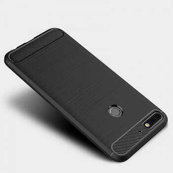 Ochranný silikónový obal karbón pre Huawei Y7 Prime (2018) - čierny