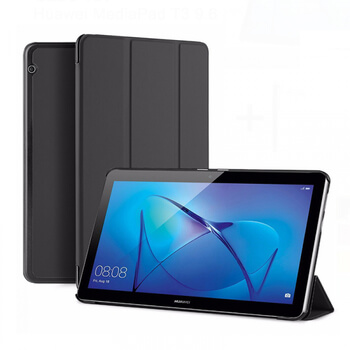 2v1 Smart flip cover + zadný plastový ochranný kryt pre Huawei MediaPad T3 10 - čierny