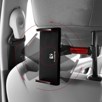 Univerzálny hliníkový držiak do auta pre tablety s uchytením na sedačky červený
