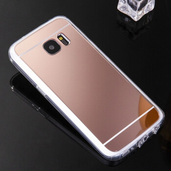 Silikónový zrkadlový ochranný obal pre Samsung Galaxy S7 G930F - ružový