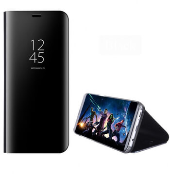 Zrkadlový plastový flip obal pre Samsung Galaxy A8 2018 A530F - čierny