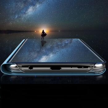 Zrkadlový plastový flip obal pre Samsung Galaxy A8 2018 A530F - čierny