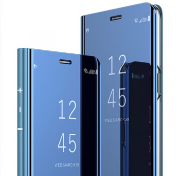 Zrkadlový plastový flip obal pre Samsung Galaxy A8 2018 A530F - strieborný