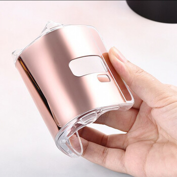 Silikónový zrkadlový ochranný obal pre Samsung Galaxy A8 2018 A530F - ružový