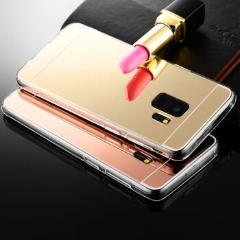 Silikónový zrkadlový ochranný obal pre Samsung Galaxy A8 2018 A530F - zlatý