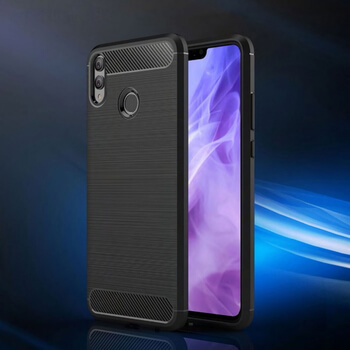 Ochranný silikónový obal karbón pre Honor 8X - čierny