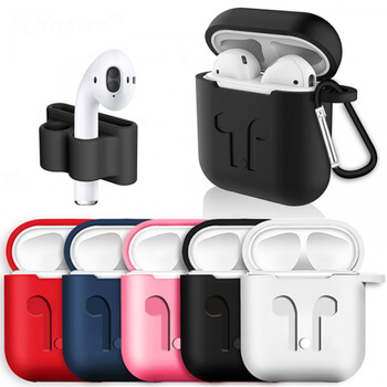 5v1 Silikónové ochranné puzdro s príslušenstvom pre Apple AirPods 1.generace (2016) - biele